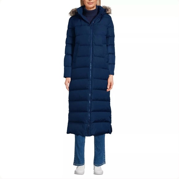 Lands' End Jackets & Blazers - Lands’ End NWT Women’s Max 600 Down Long Maxi Coat in Navy